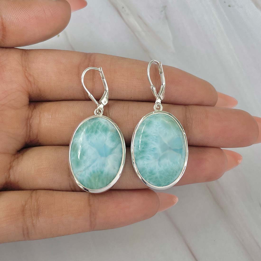 Larimar Earring-(LAR-E-42.)