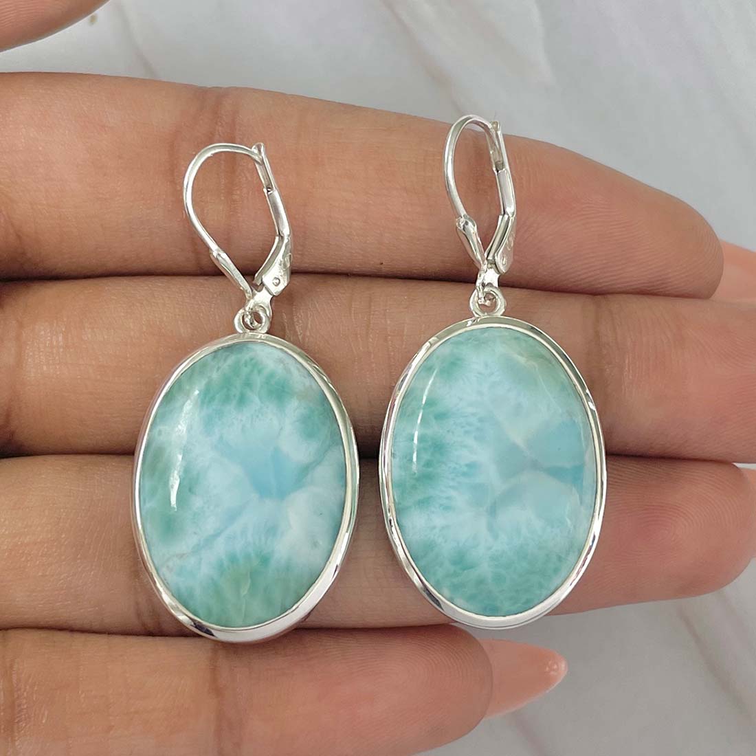 Larimar Earring-(LAR-E-42.)