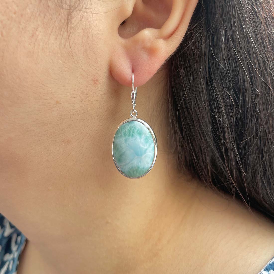Larimar Earring-(LAR-E-42.)