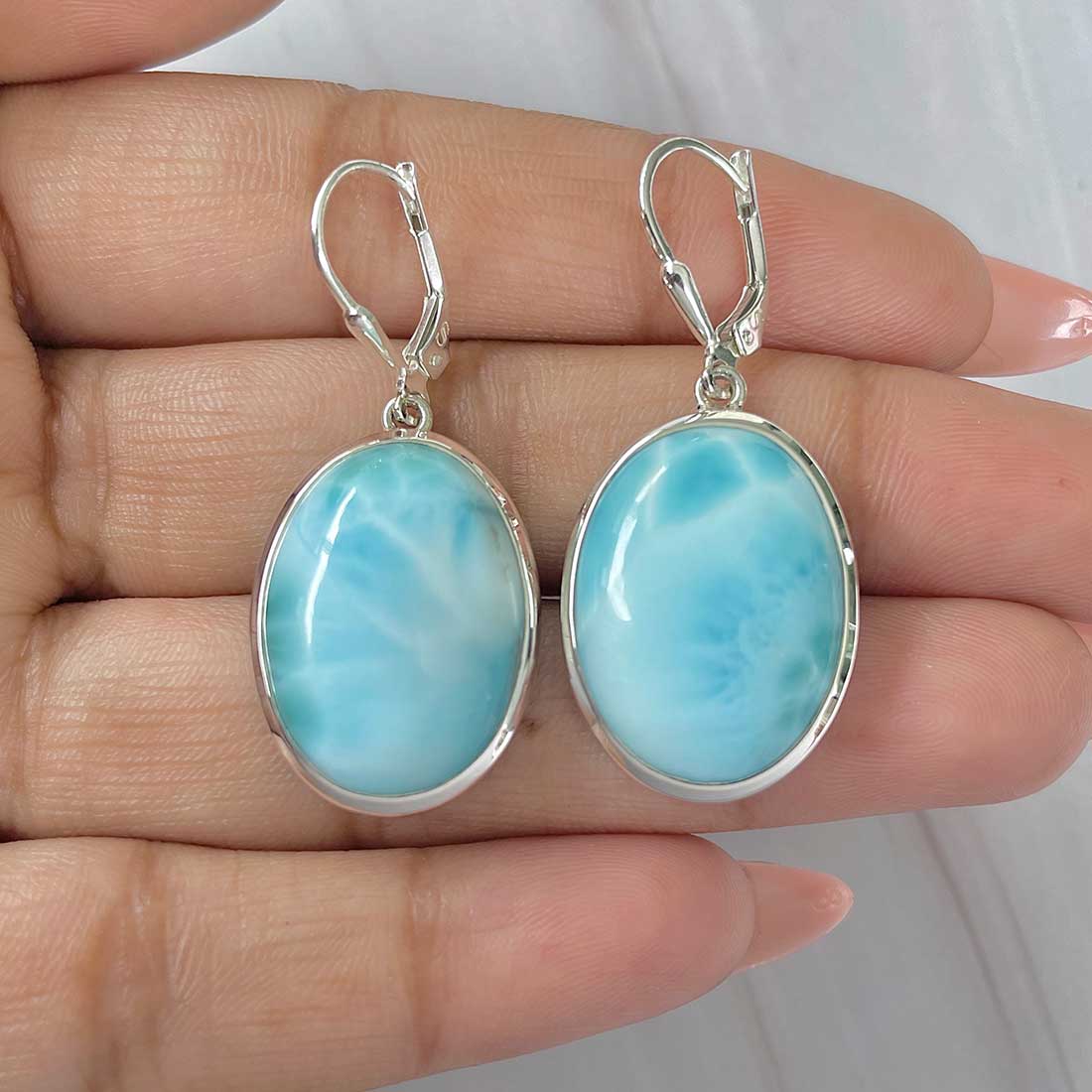 Larimar Earring-(LAR-E-420.)