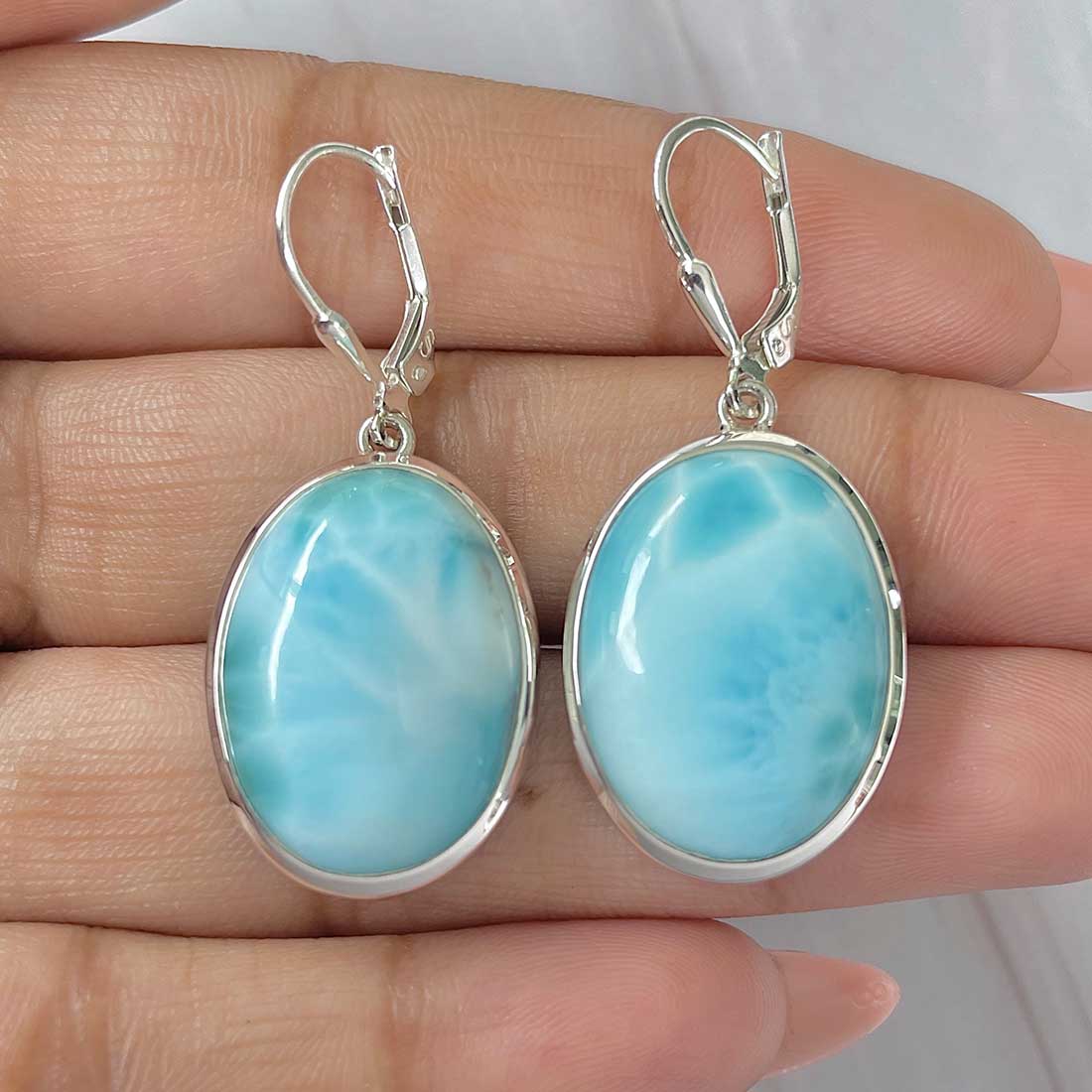 Larimar Earring-(LAR-E-420.)
