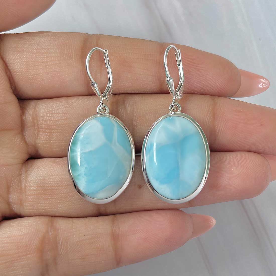 Larimar Earring-(LAR-E-421.)