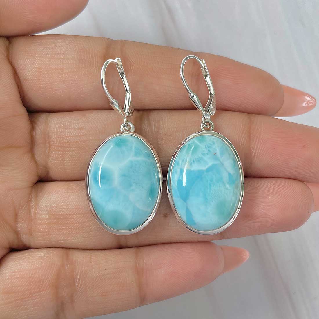Larimar Earring-(LAR-E-423.)