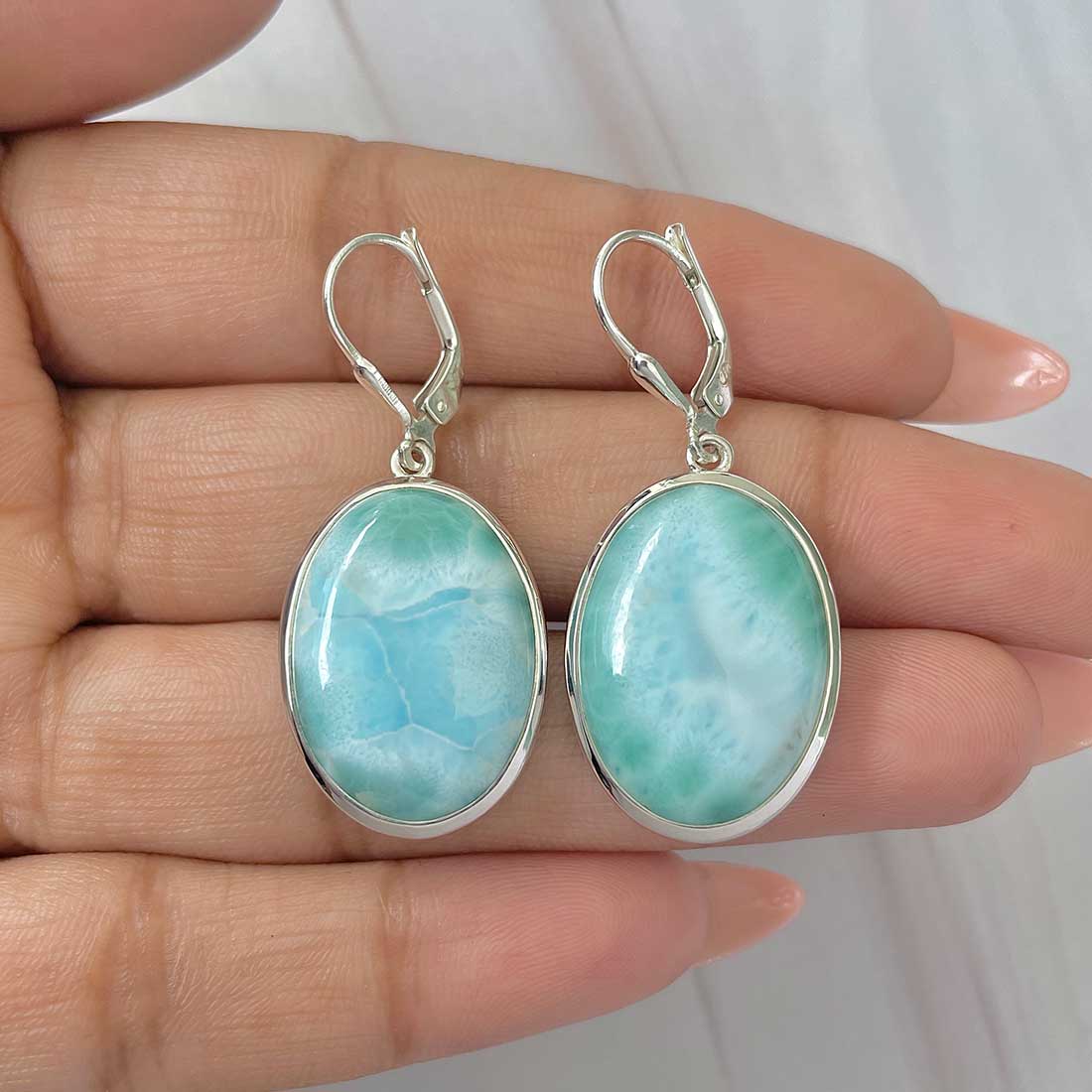 Larimar Earring-(LAR-E-424.)