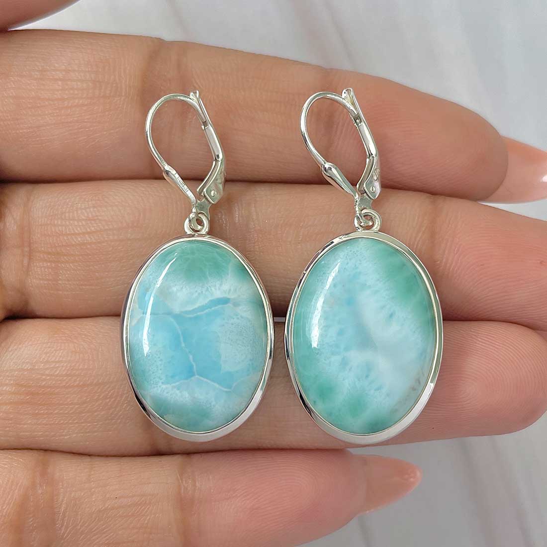 Larimar Earring-(LAR-E-424.)