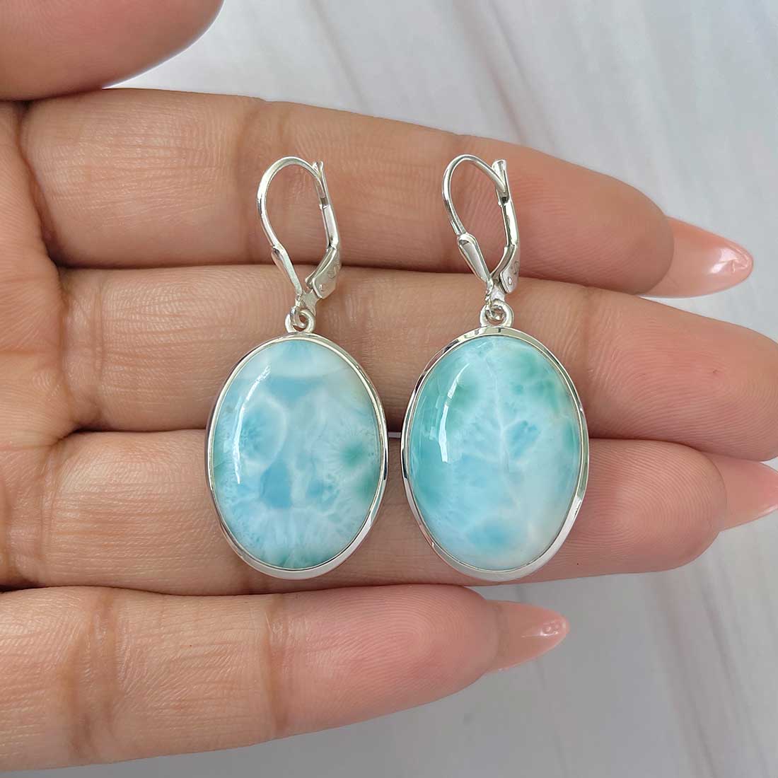 Larimar Earring-(LAR-E-425.)