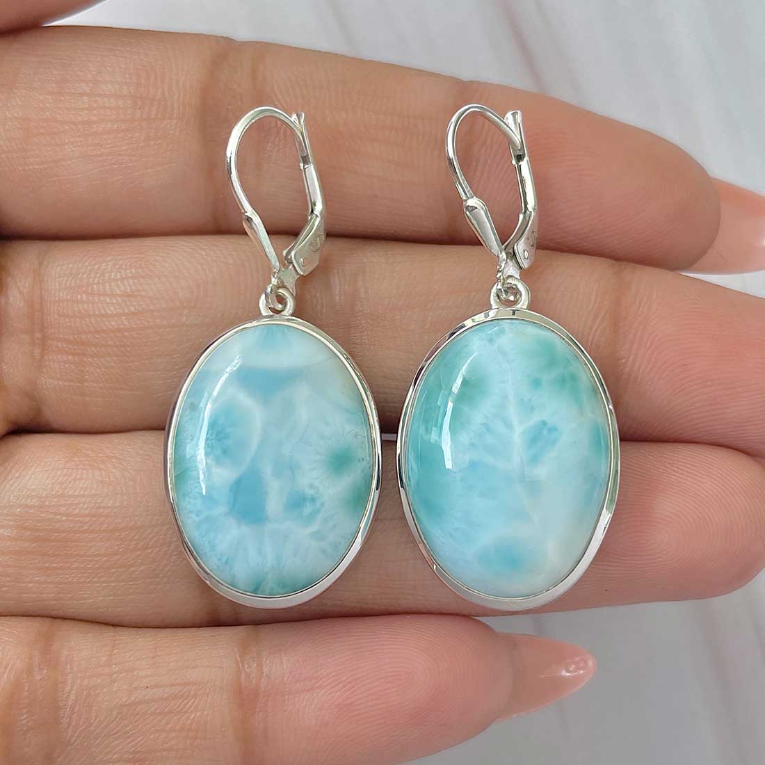Larimar Earring-(LAR-E-425.)