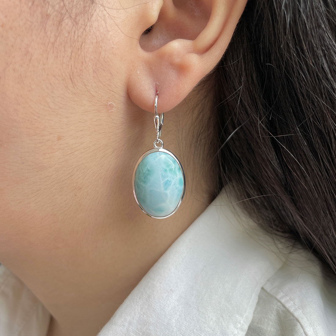 Larimar Earring-(LAR-E-425.)