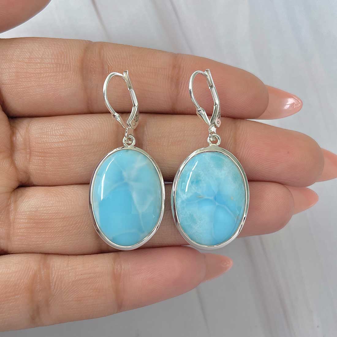 Larimar Earring-(LAR-E-426.)