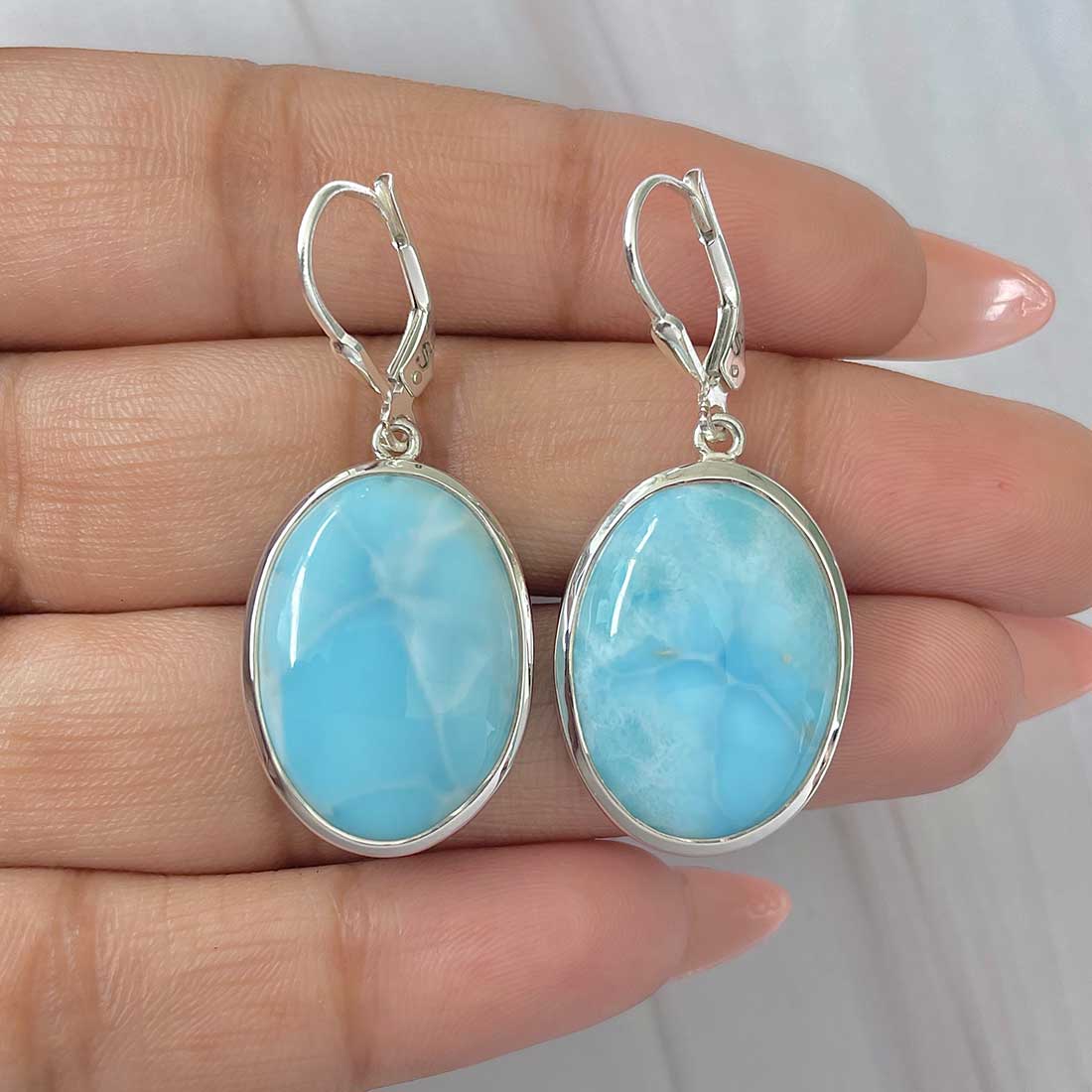 Larimar Earring-(LAR-E-426.)
