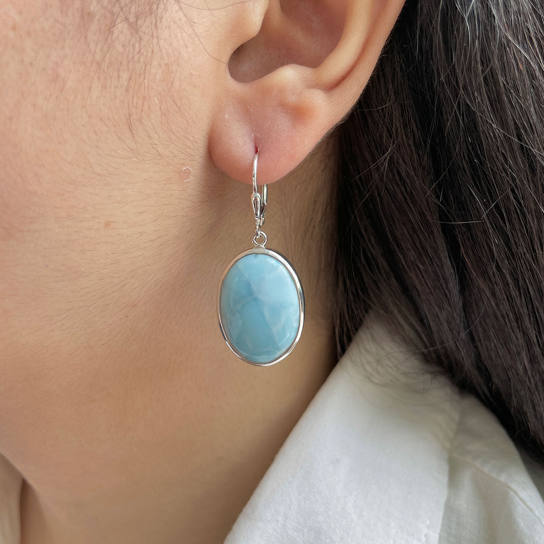Larimar Earring-(LAR-E-426.)