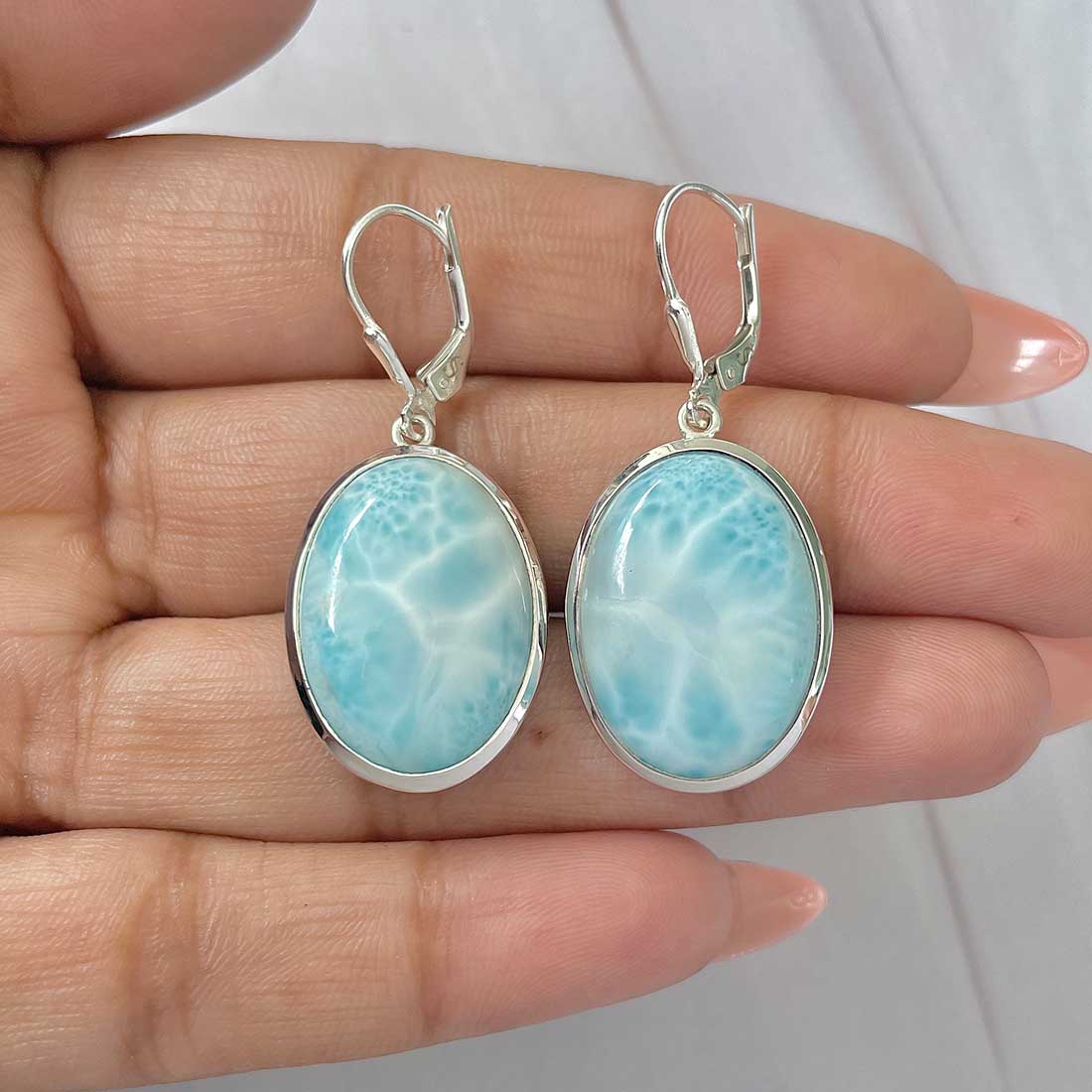 Larimar Earring-(LAR-E-427.)