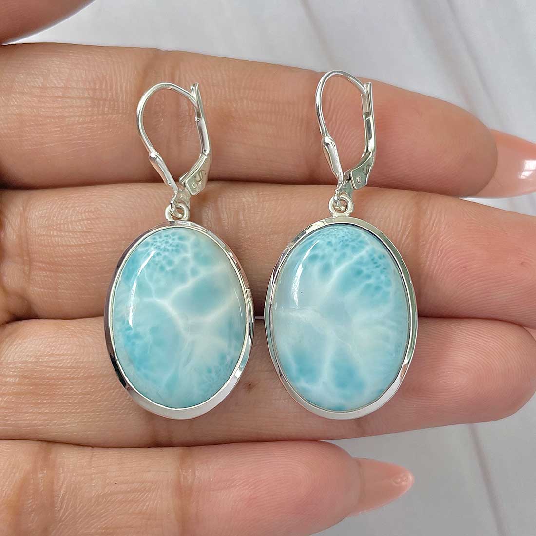 Larimar Earring-(LAR-E-427.)