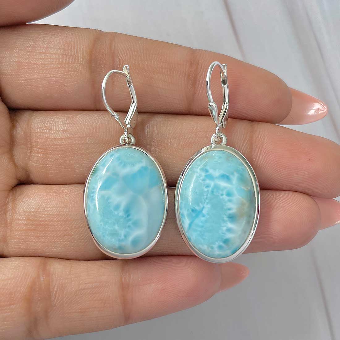 Larimar Earring-(LAR-E-428.)