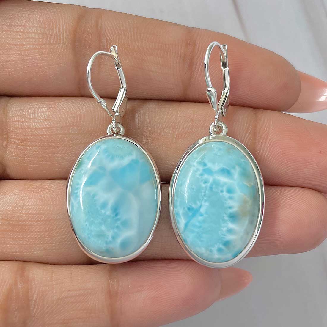 Larimar Earring-(LAR-E-428.)