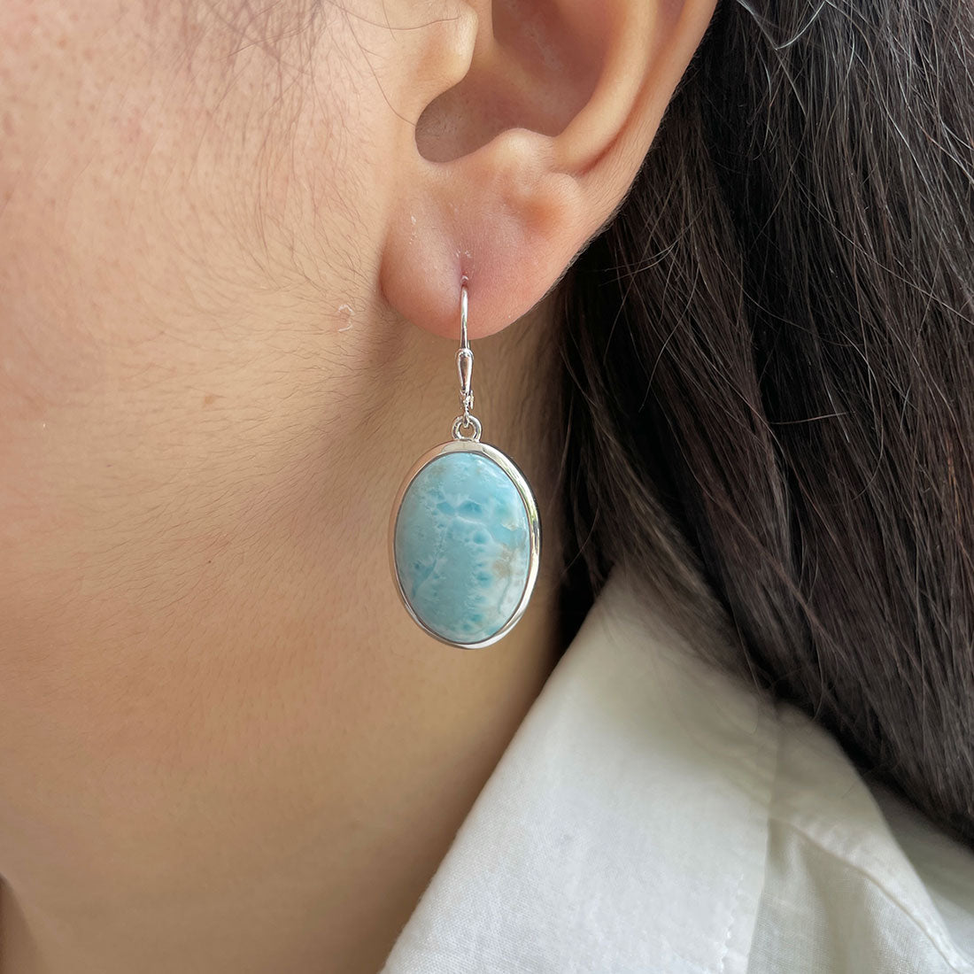 Larimar Earring-(LAR-E-428.)