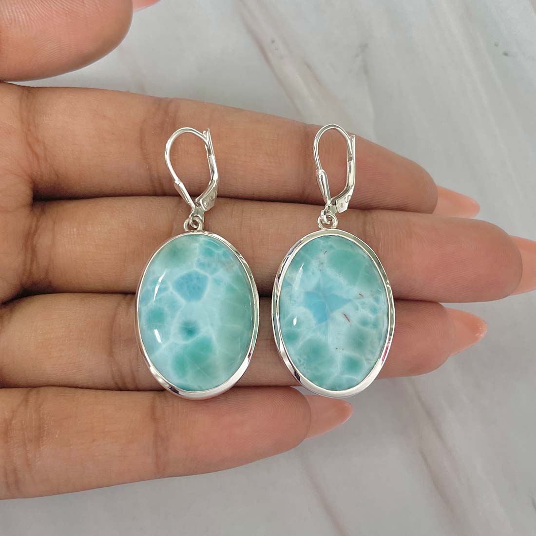 Larimar Earring-(LAR-E-44.)
