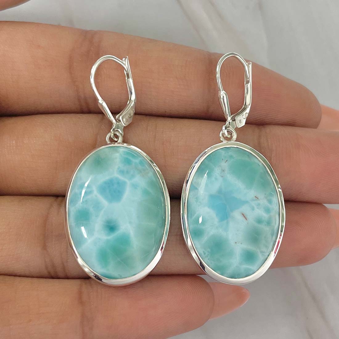 Larimar Earring-(LAR-E-44.)
