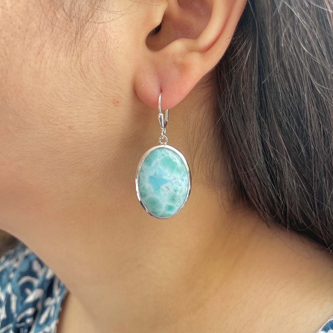Larimar Earring-(LAR-E-44.)