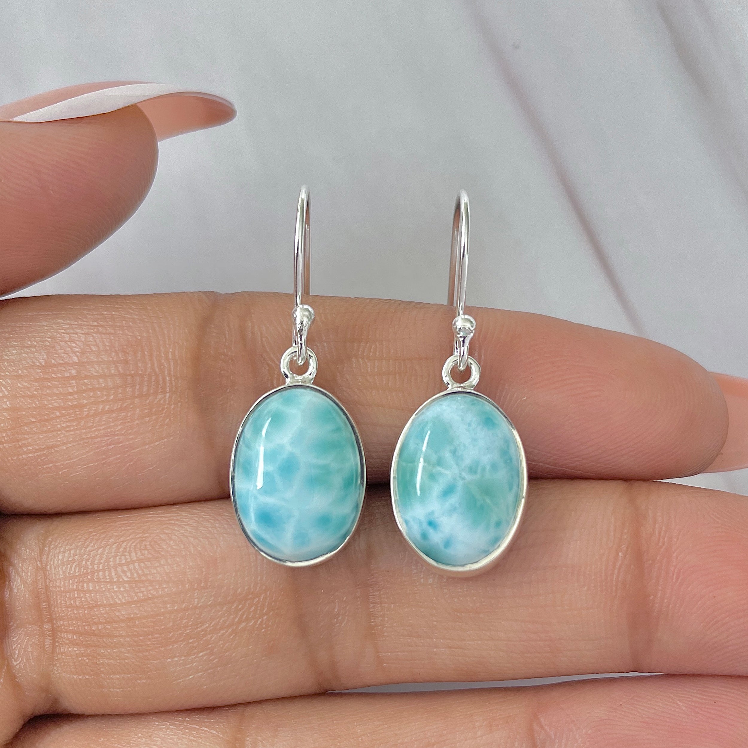 Larimar Earring-(LAR-E-440.)