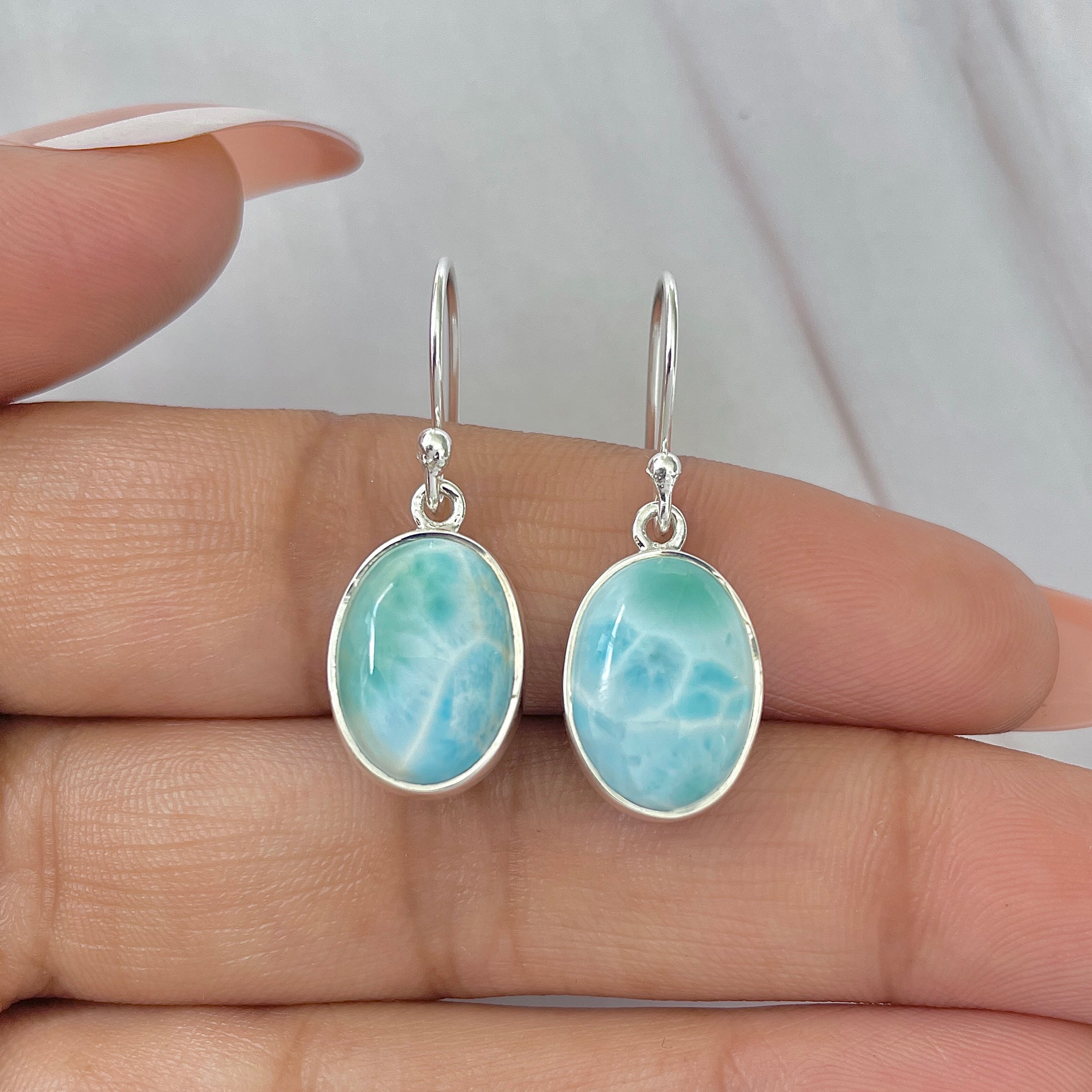 Larimar Earring-(LAR-E-442.)