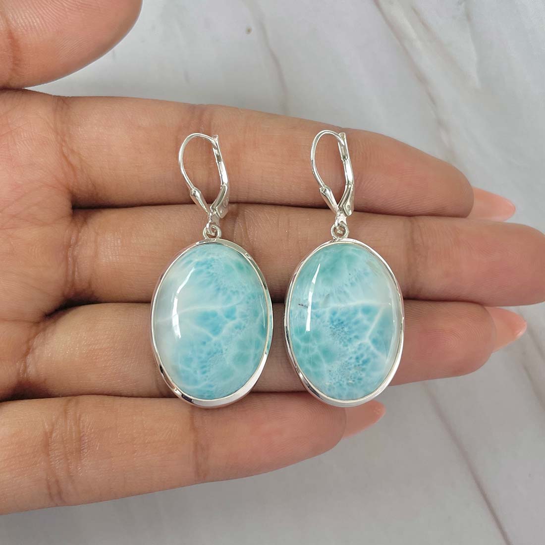 Larimar Earring-(LAR-E-45.)