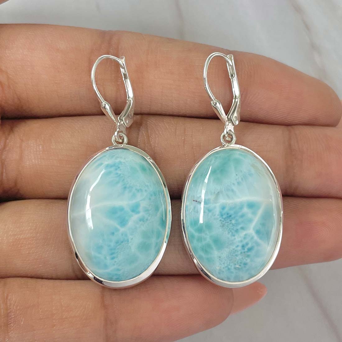 Larimar Earring-(LAR-E-45.)