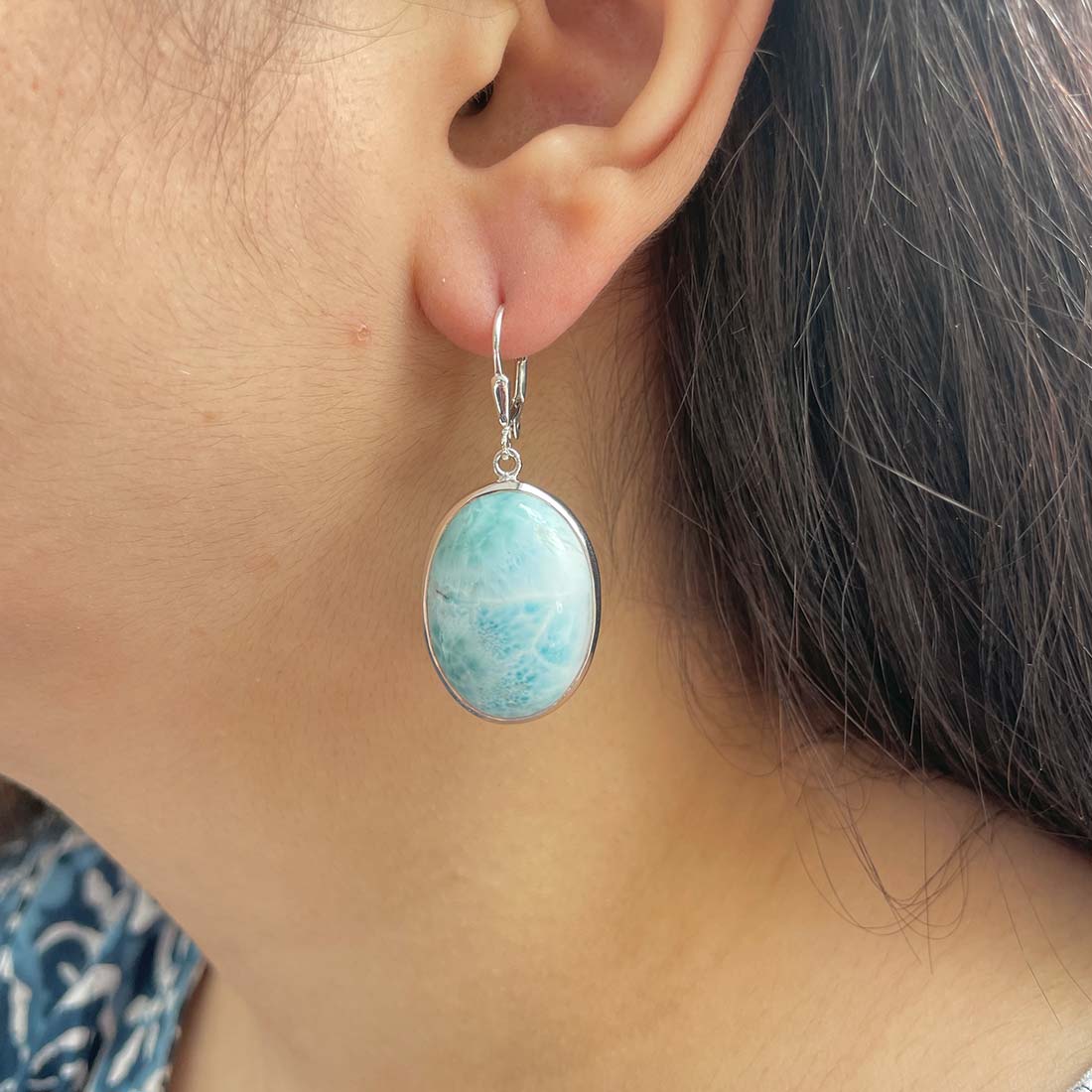 Larimar Earring-(LAR-E-45.)