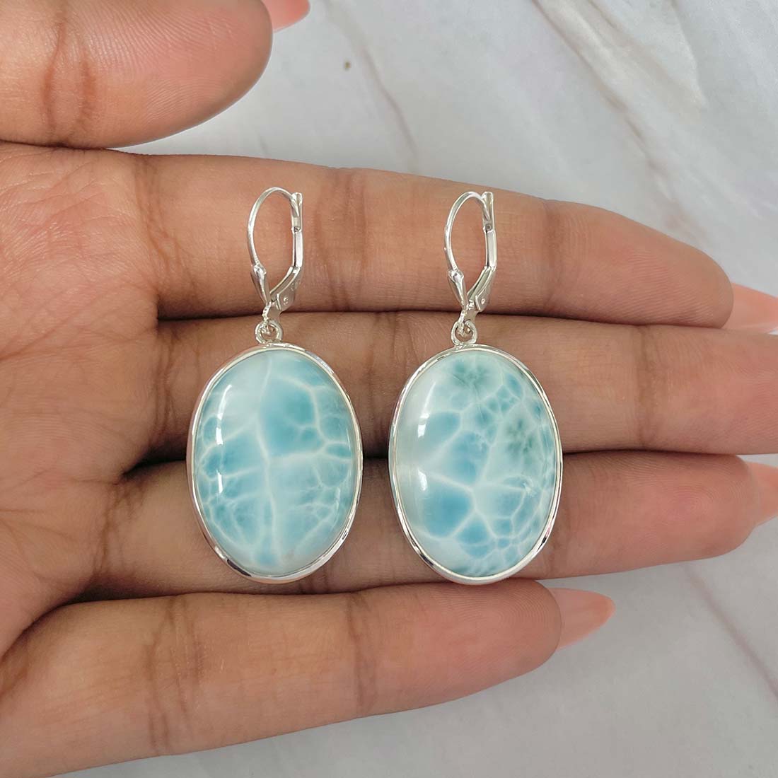 Larimar Earring-(LAR-E-46.)
