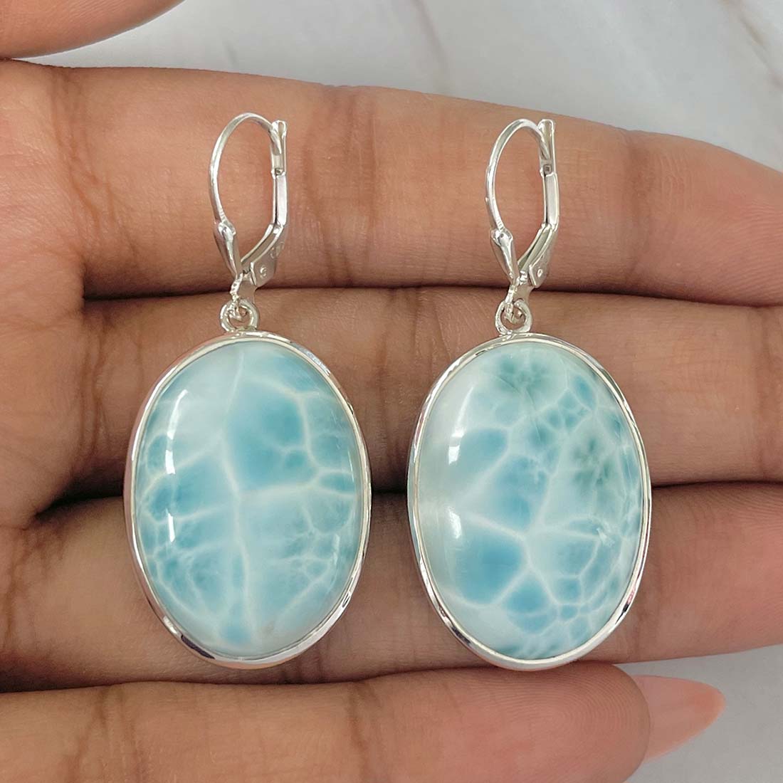 Larimar Earring-(LAR-E-46.)
