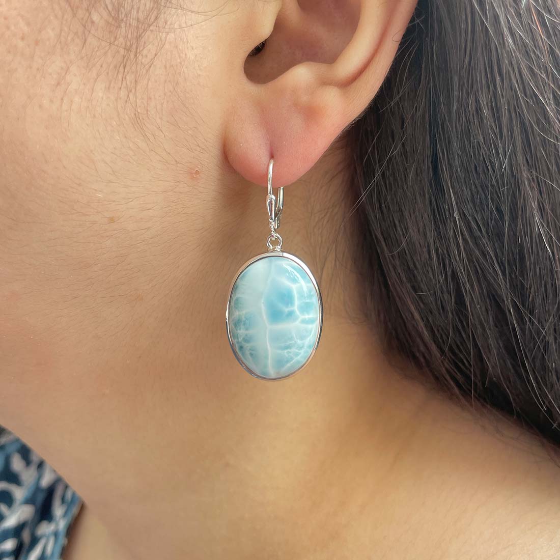 Larimar Earring-(LAR-E-46.)