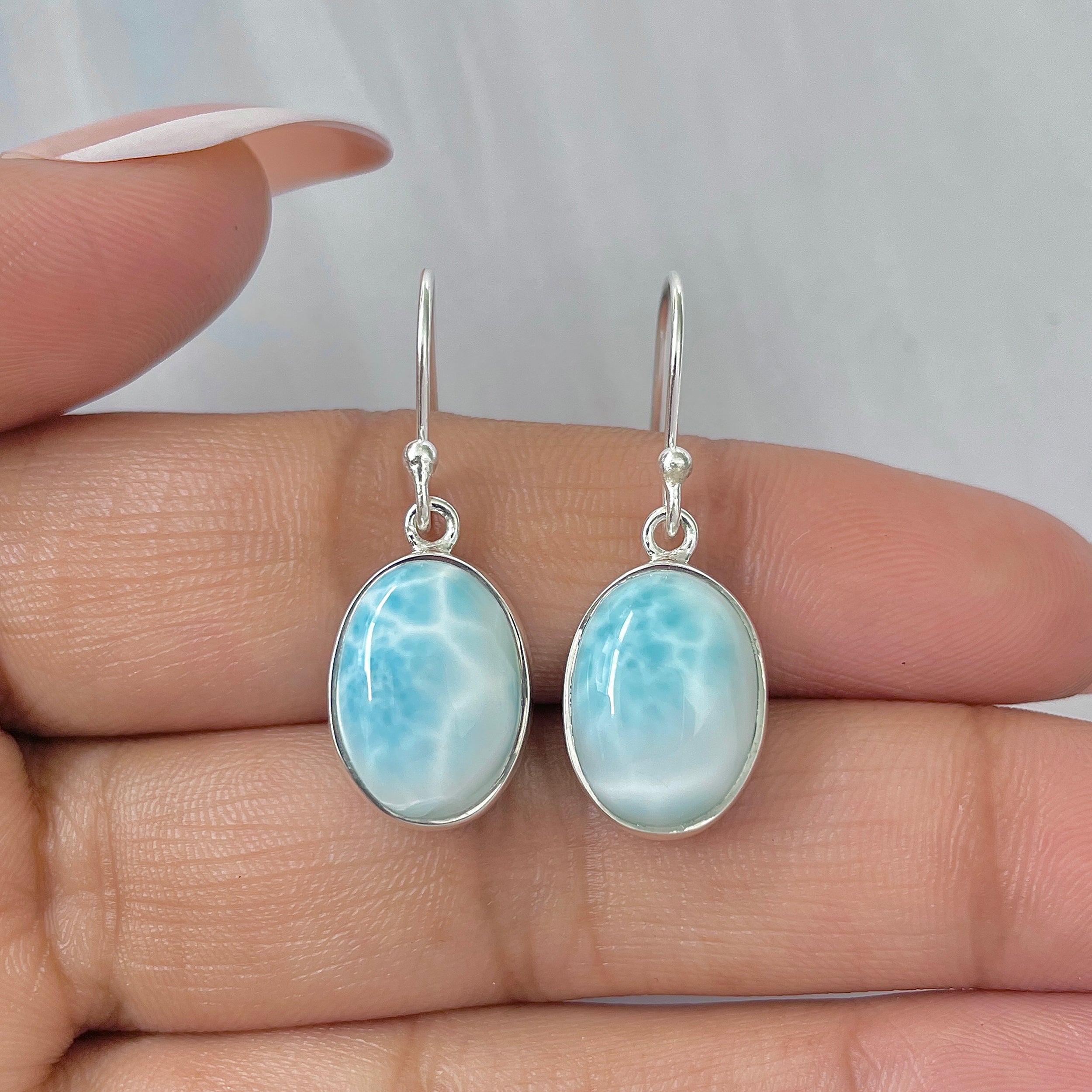 Larimar Earring-(LAR-E-465.)