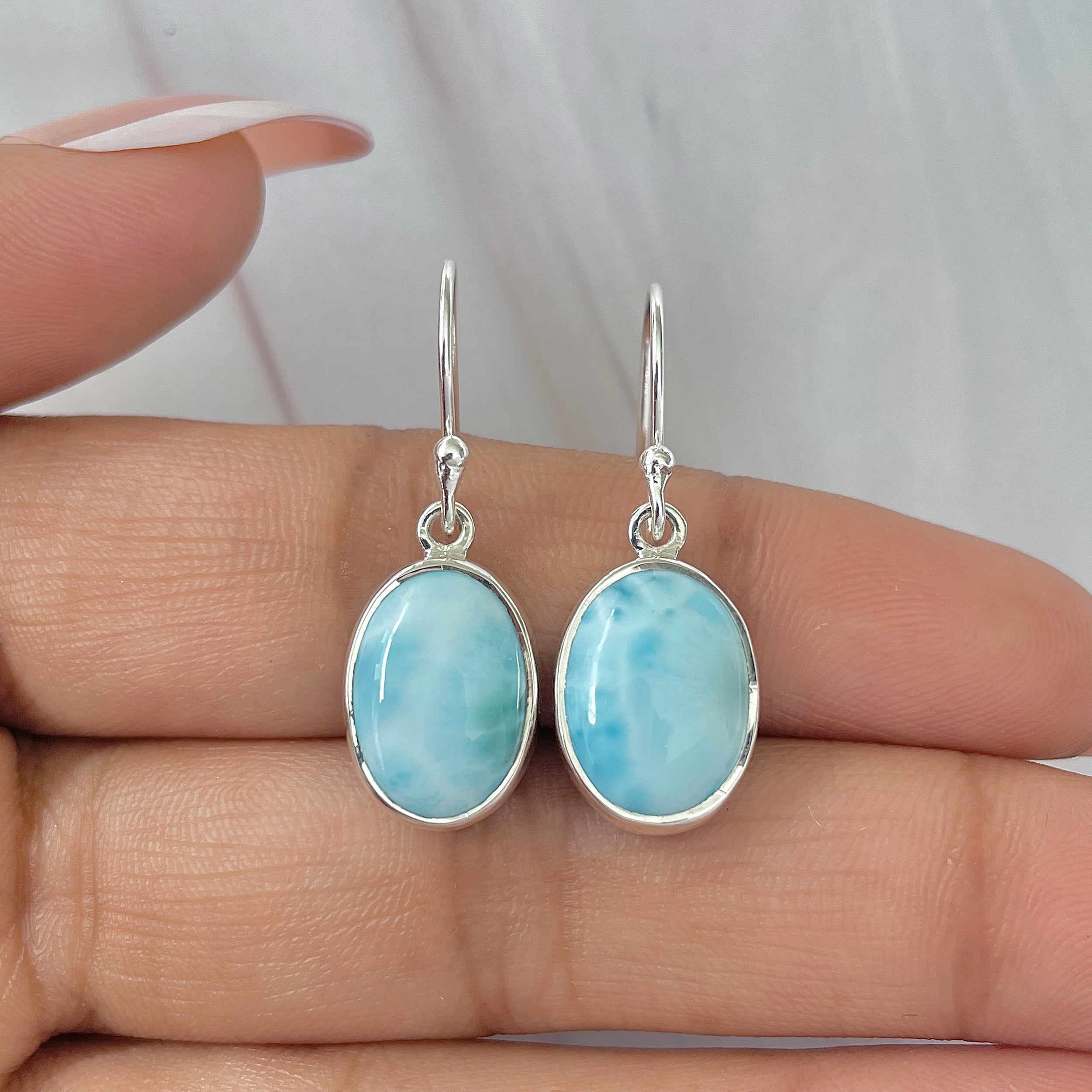 Larimar Earring-(LAR-E-467.)