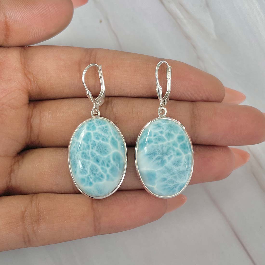 Larimar Earring-(LAR-E-47.)
