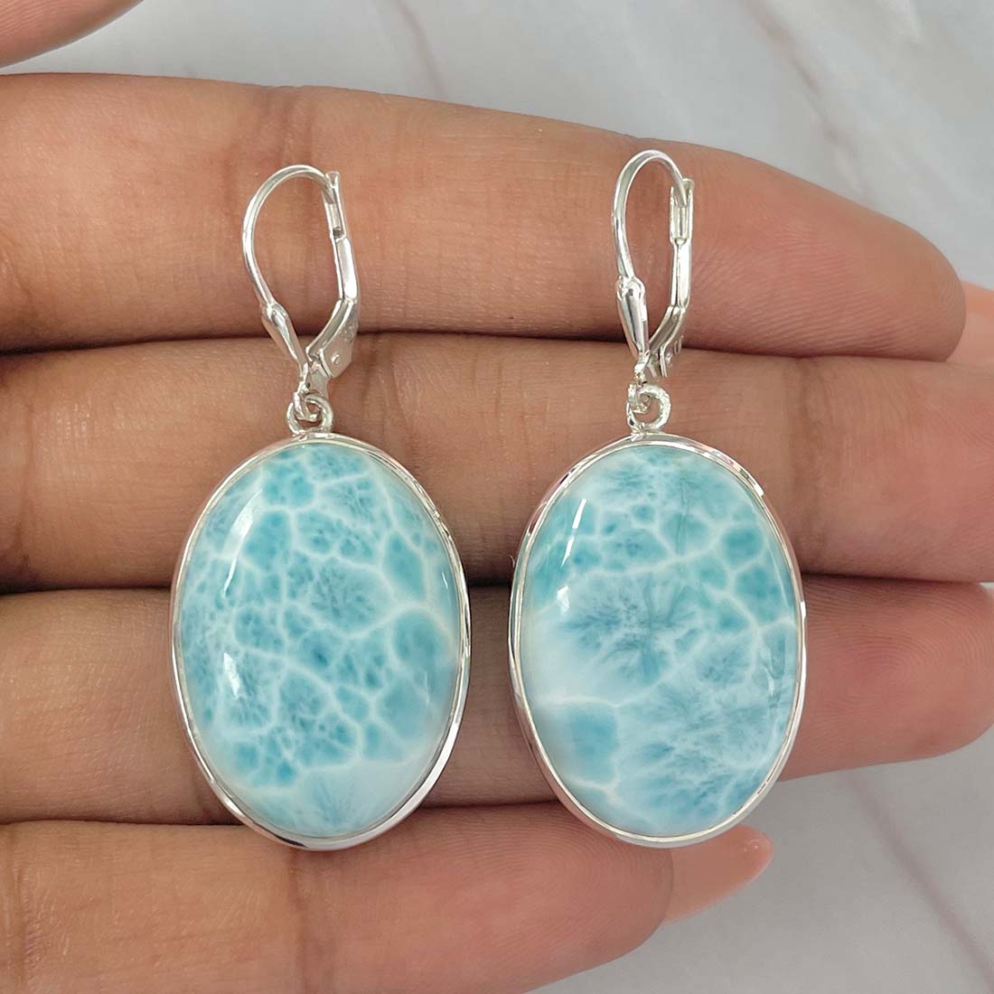 Larimar Earring-(LAR-E-47.)