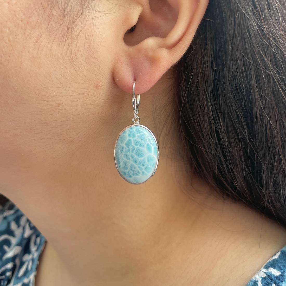 Larimar Earring-(LAR-E-47.)