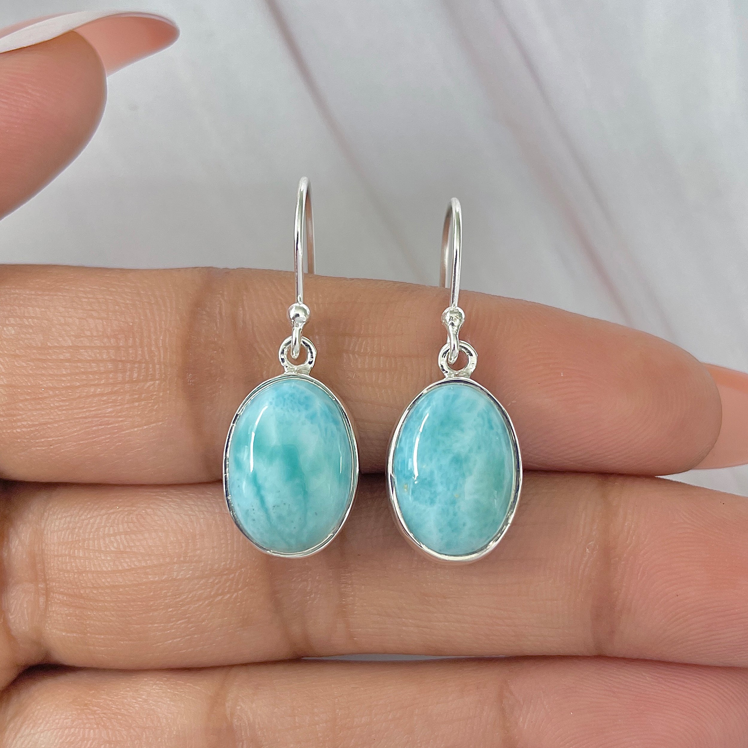 Larimar Earring-(LAR-E-473.)