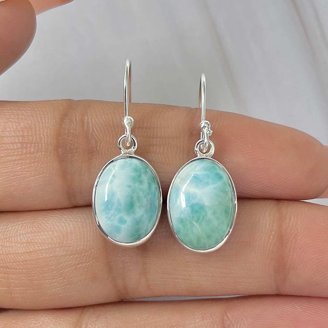 Larimar Earring-(LAR-E-479.)