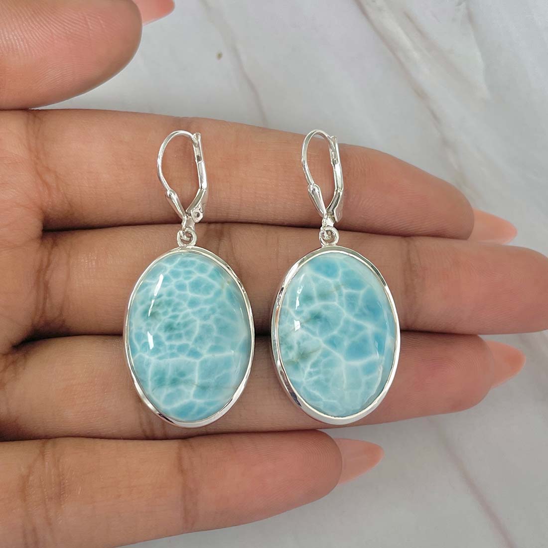 Larimar Earring-(LAR-E-48.)
