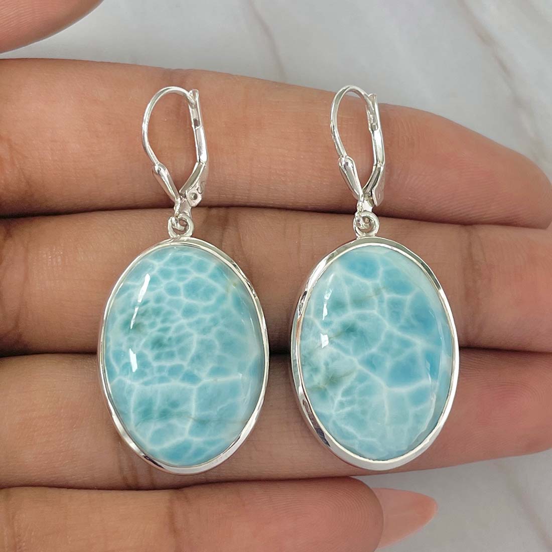Larimar Earring-(LAR-E-48.)