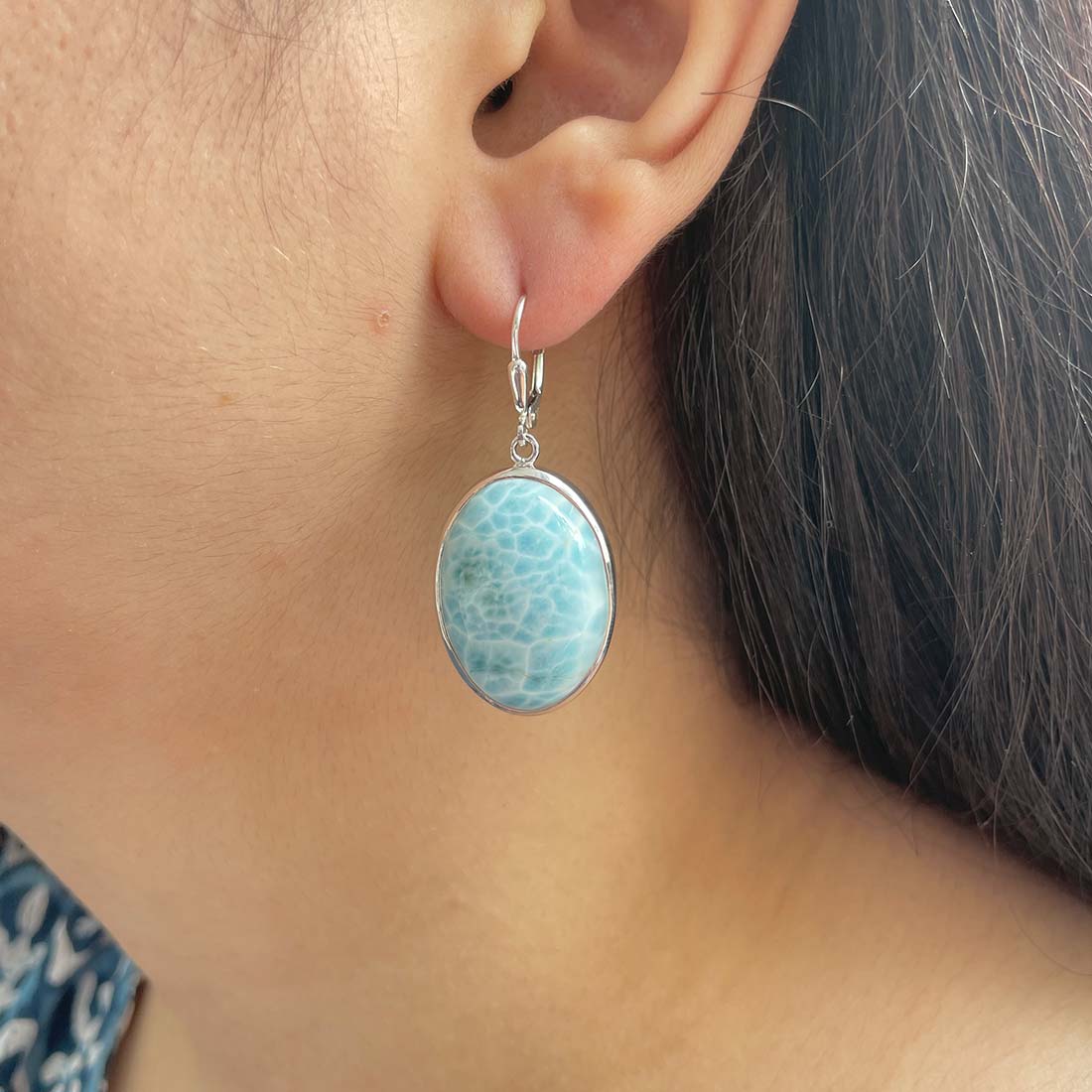 Larimar Earring-(LAR-E-48.)