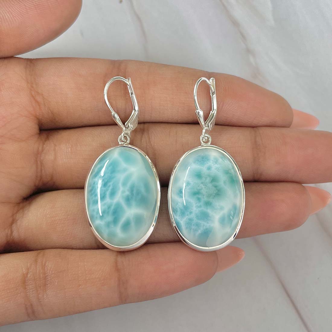 Larimar Earring-(LAR-E-49.)