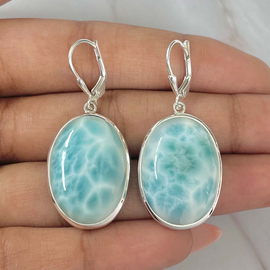 Larimar Earring-(LAR-E-49.)