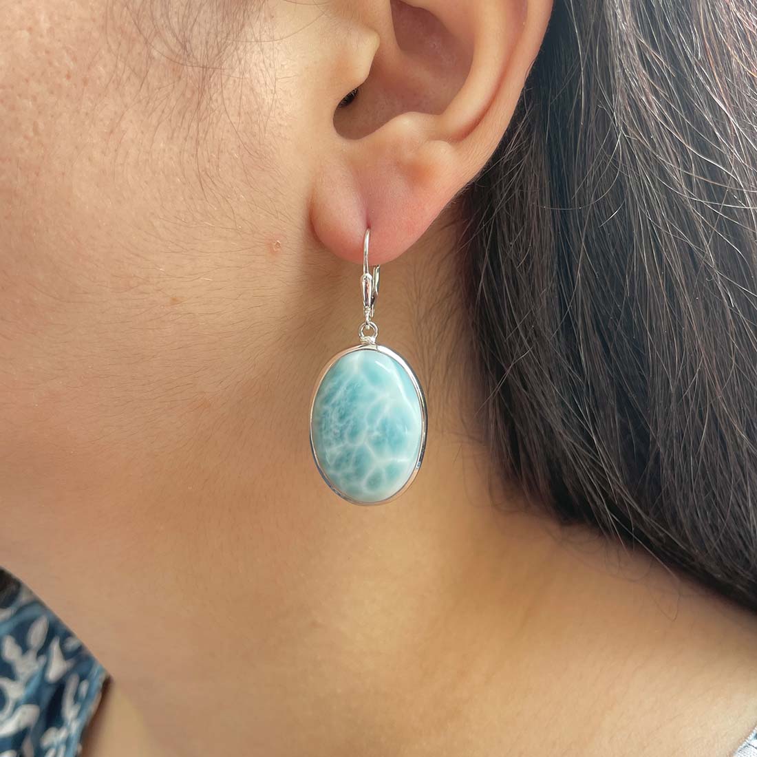 Larimar Earring-(LAR-E-49.)