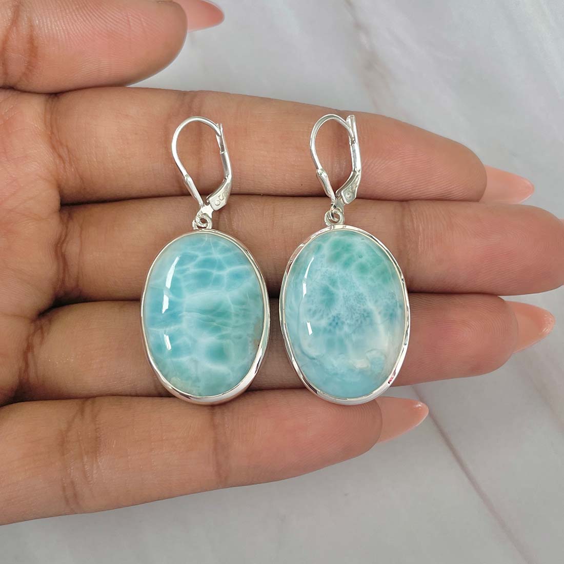 Larimar Earring-(LAR-E-50.)