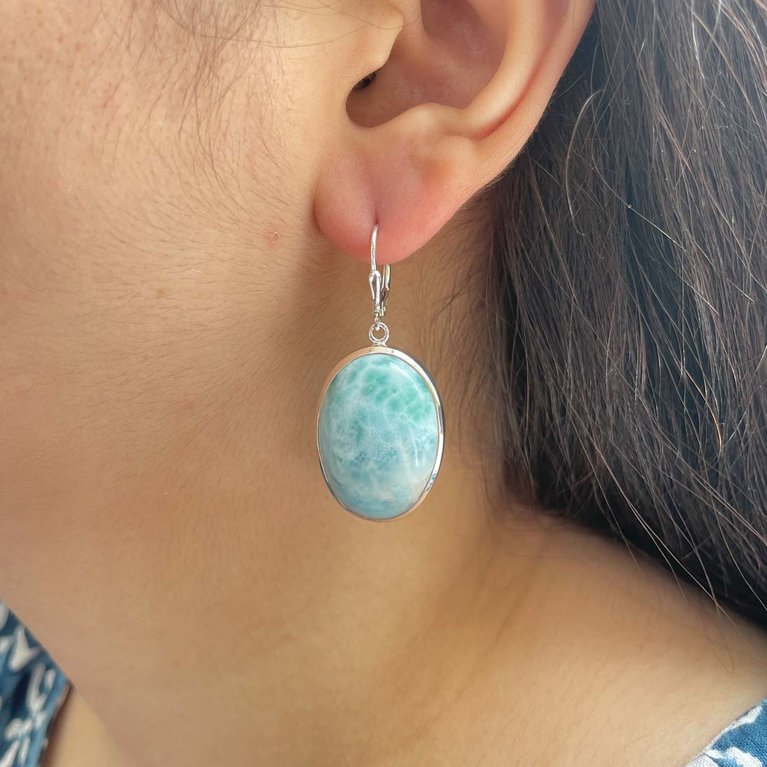 Larimar Earring-(LAR-E-50.)