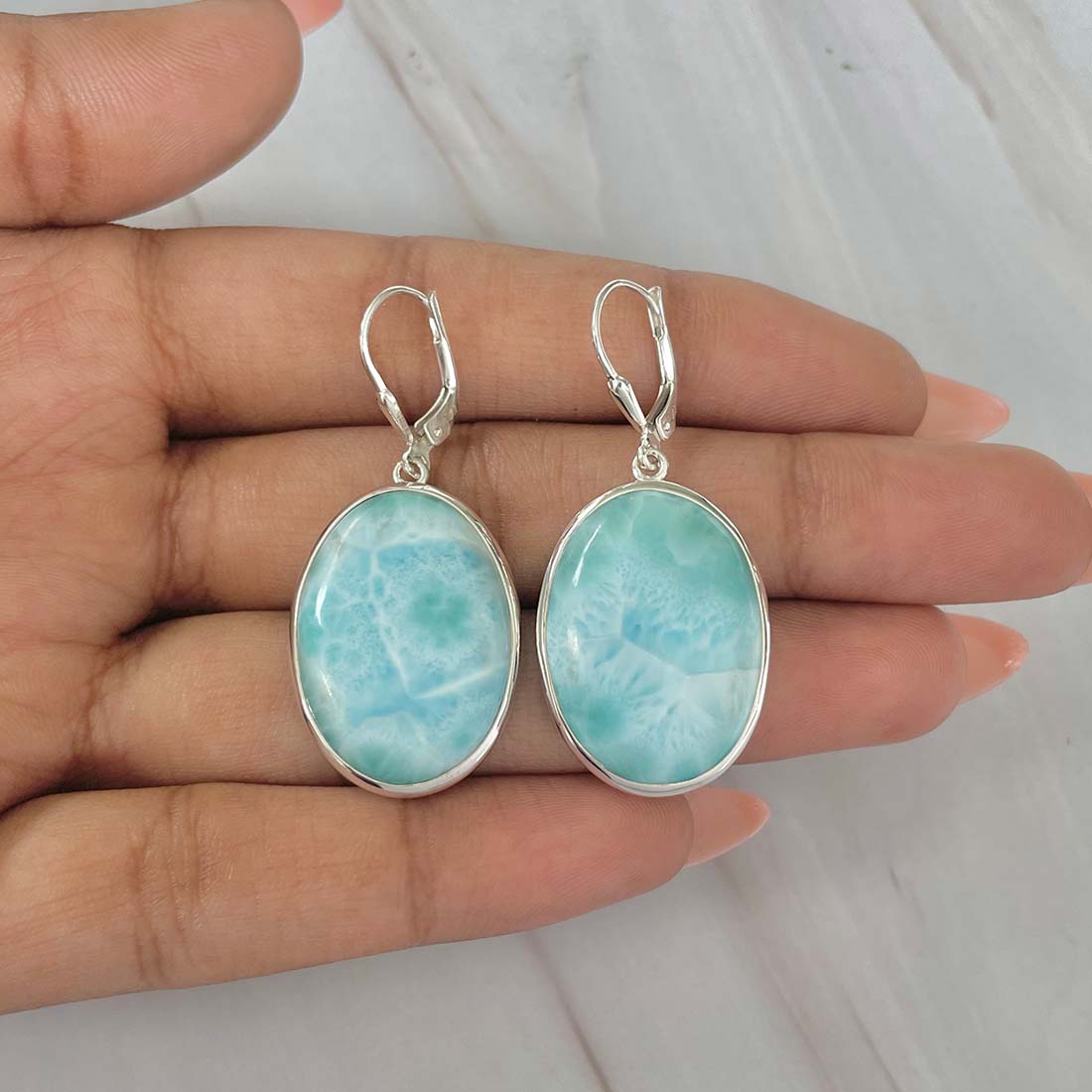 Larimar Earring-(LAR-E-51.)