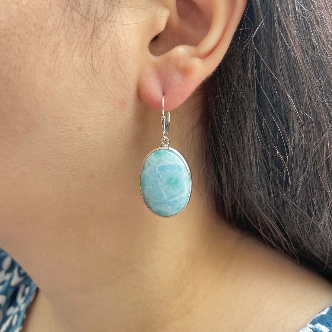 Larimar Earring-(LAR-E-51.)
