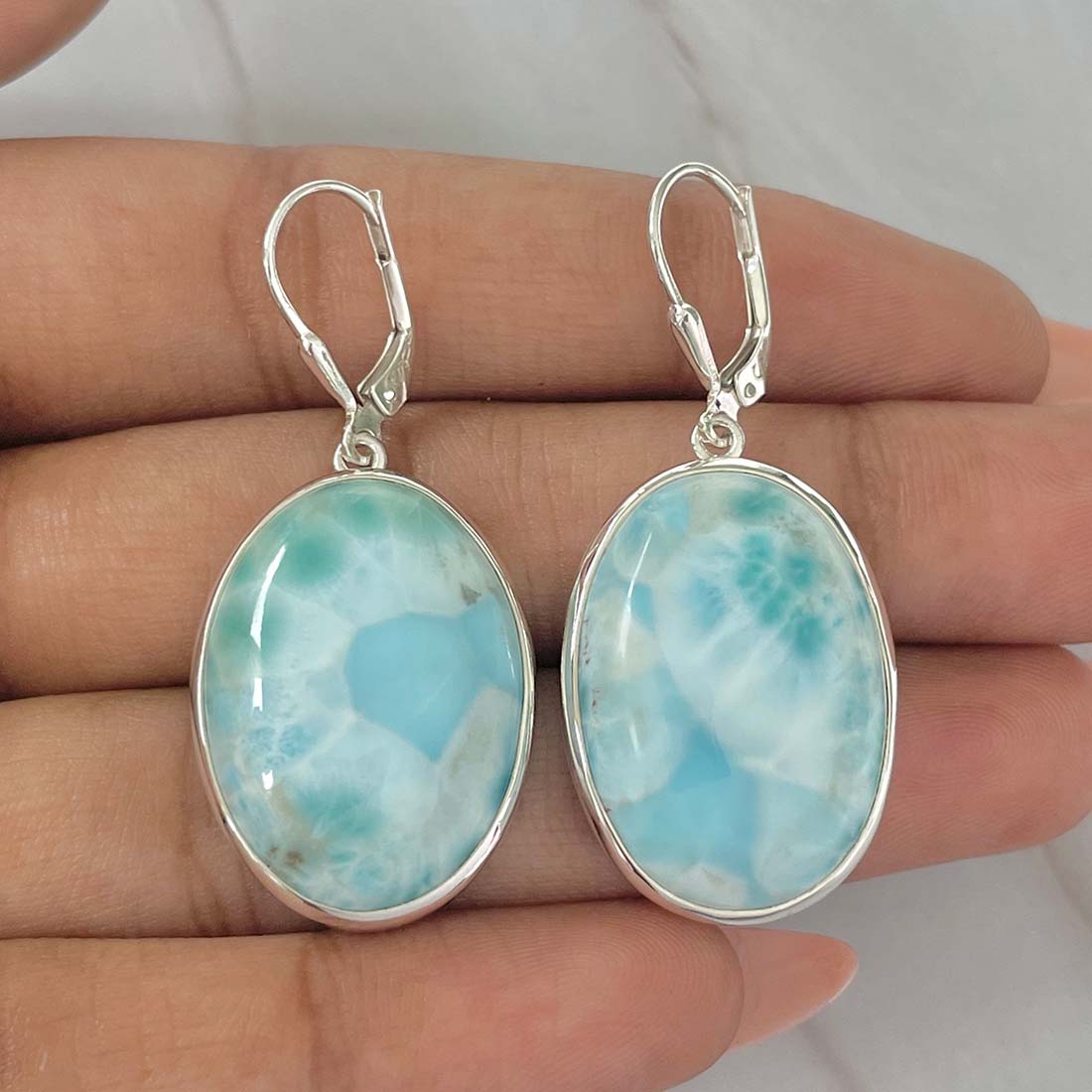Larimar Earring-(LAR-E-52.)