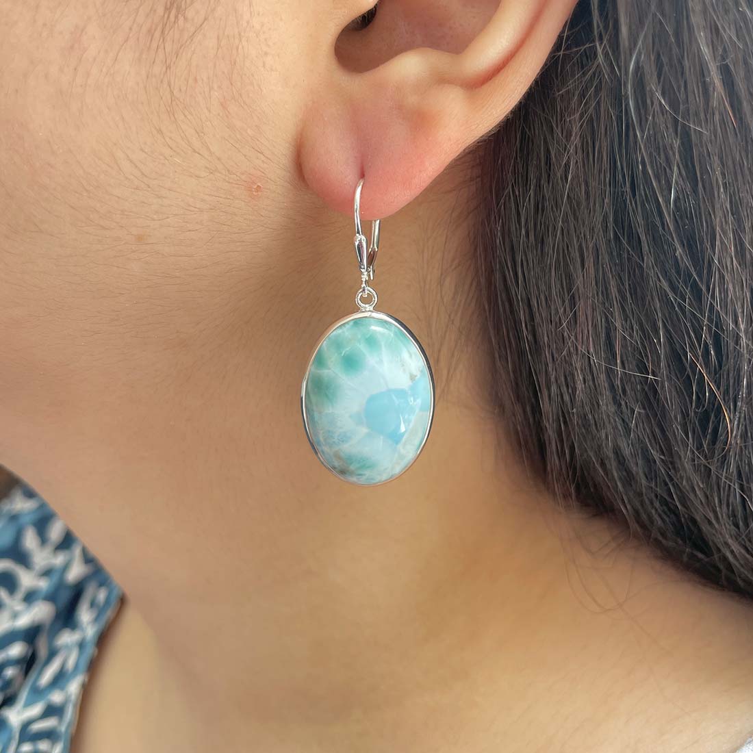 Larimar Earring-(LAR-E-52.)